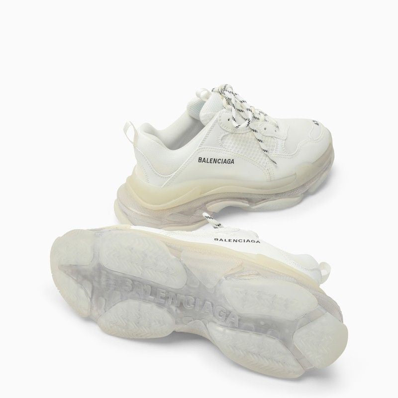 BALENCIAGA Triple S Clear Sole White Low Top Sneakers