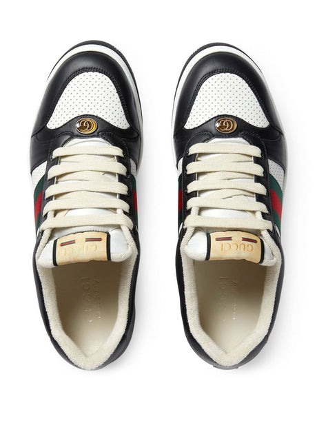 GUCCI Men's Black Leather Sneakers for SS24