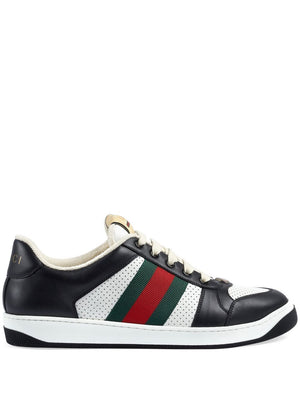 GUCCI Men's Black Leather Sneakers for SS24