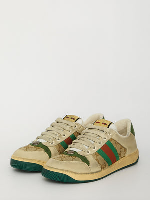 GIÀY SNEAKERS GUCCI SCREENER GG VỚI HIỆU ỨNG HOÀN HẢO, DA MÀU BEIGE CHO NAM