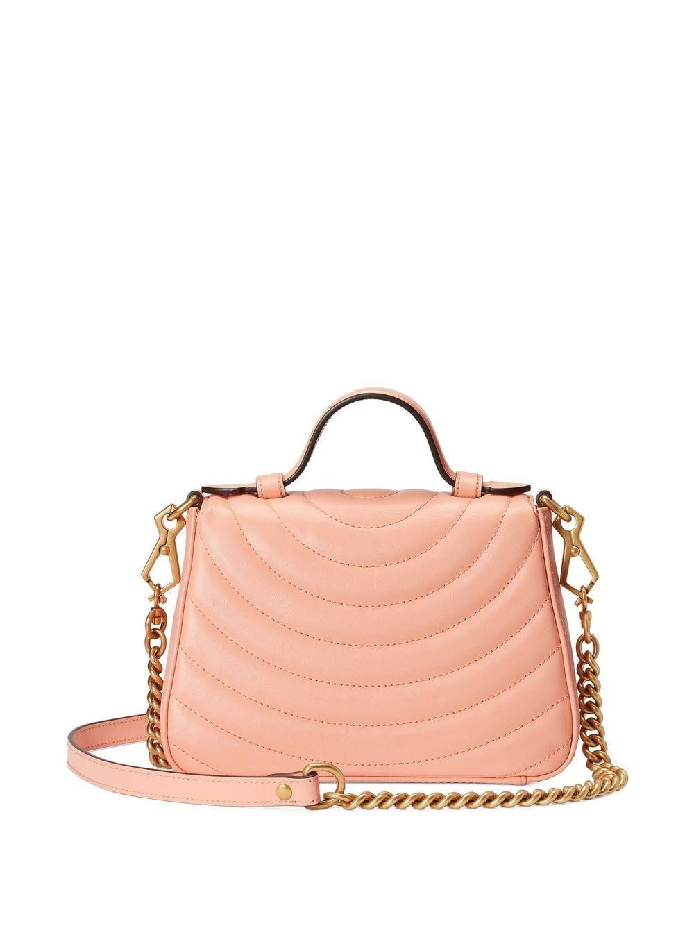 GUCCI Peach Chic Tan Mini Top Handle Crossbody Bag for Women SS23