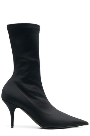 BALENCIAGA Bold & Edgy: Suede Knife Slip-On Boots for Women in Black