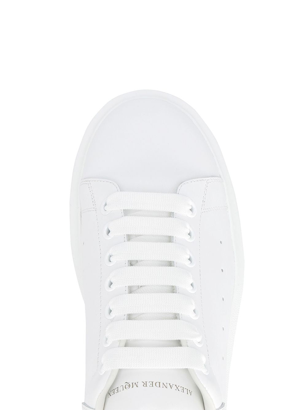 ALEXANDER MCQUEEN Men's White High-Top Leather Sneakers - Thick Sole