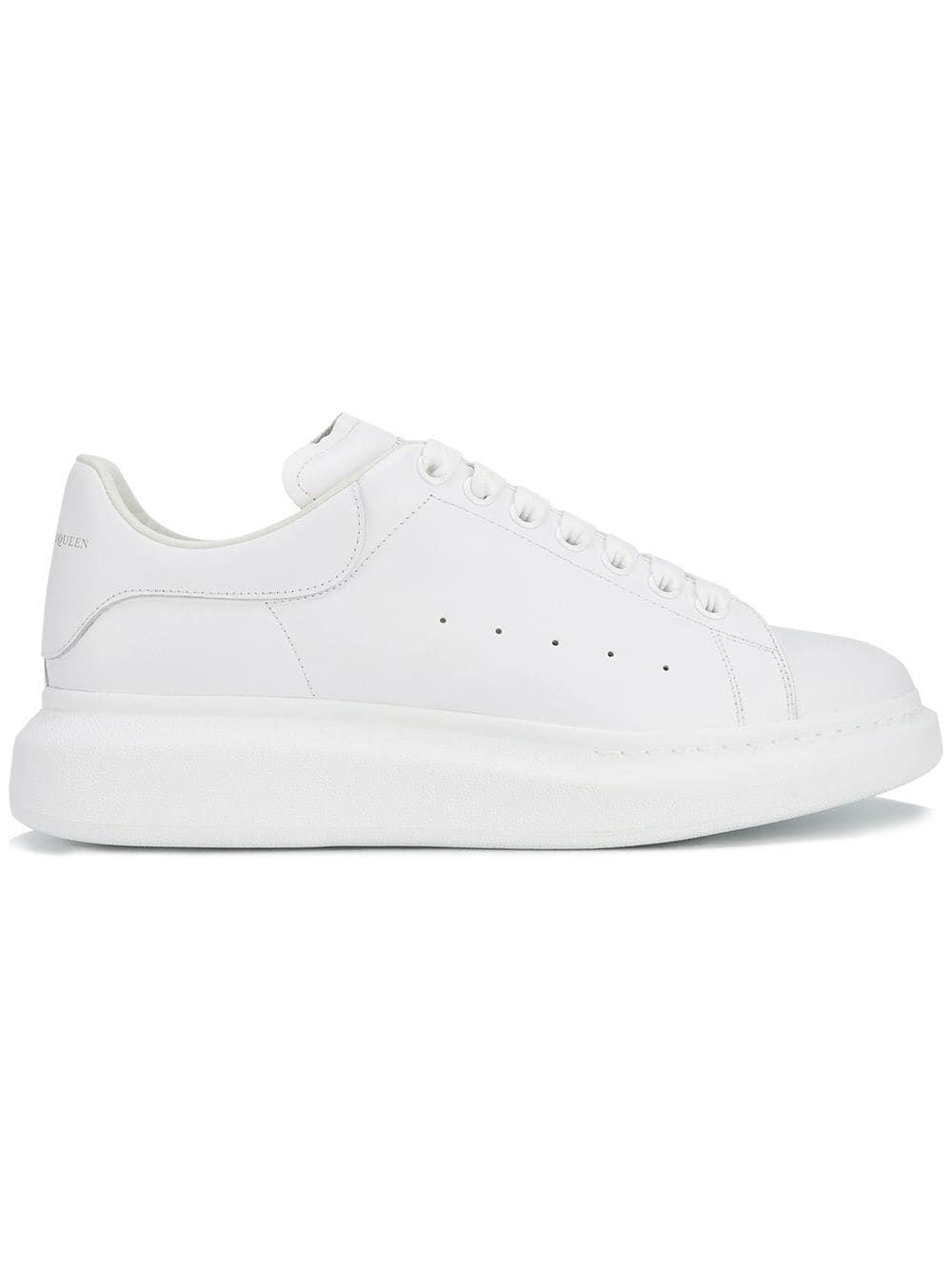 ALEXANDER MCQUEEN Men's White High-Top Leather Sneakers - Thick Sole