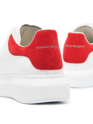 ALEXANDER MCQUEEN Red Oversized Leather Sneaker for Men | FW23 Collection