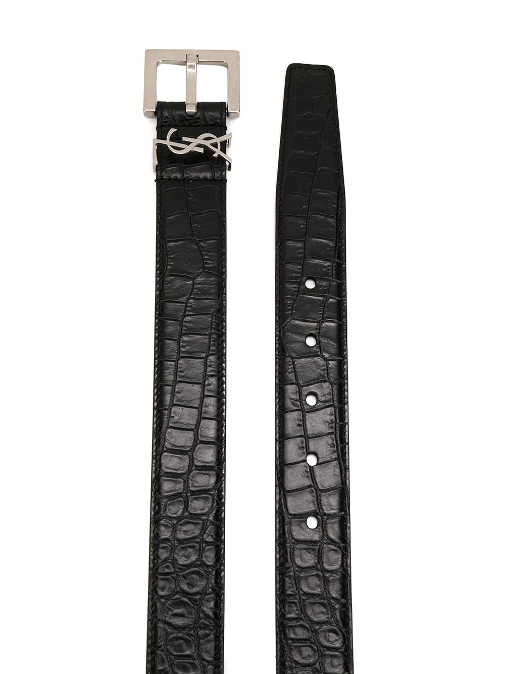 حزام جلد العجل الأسود للرجال من مجموعة SS21