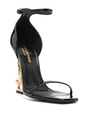 Black Patent Leather Sandals for Women by SAINT LAURENT