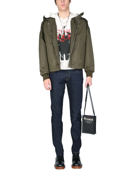 ALEXANDER McQUEEN Hooded High Neck Mini Jacket