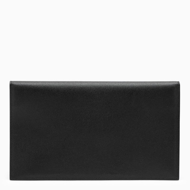 SAINT LAURENT  BLACK LEATHER UPTOWN CASSANDRE ENVELOPE