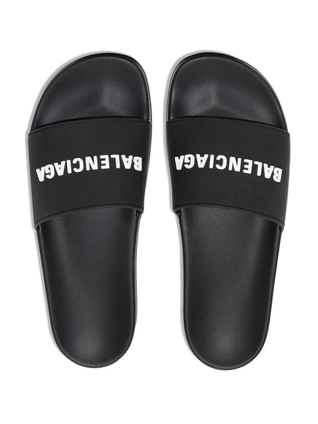 BALENCIAGA Logo-Embossed Pool Slide Sandals for Men