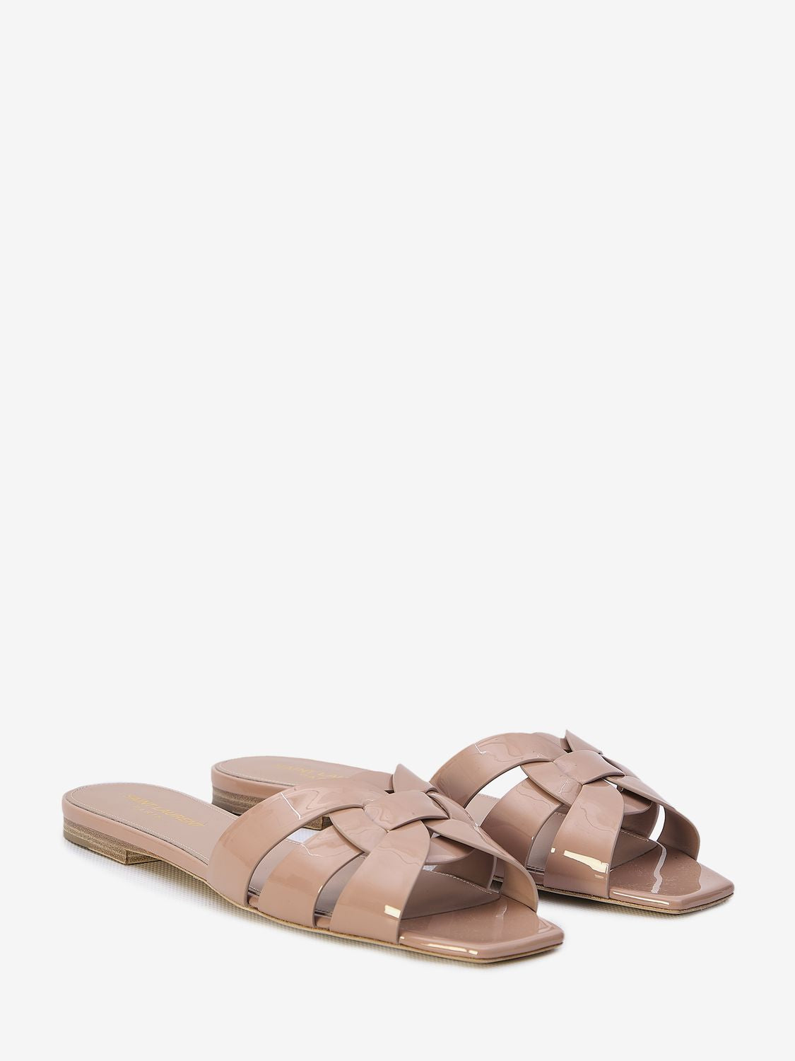 SAINT LAURENT Elegant Patent Leather Flat Sandal for Women