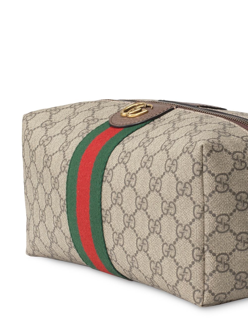 GUCCI Men's Brown Leather Textile Clutch for SS24