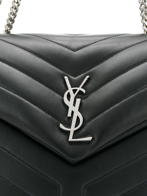 SAINT LAURENT Luxurious and Chic Nero/Nero Loulou Logo Plaque Shoulder Bag for Fashion-forward Women - FW23