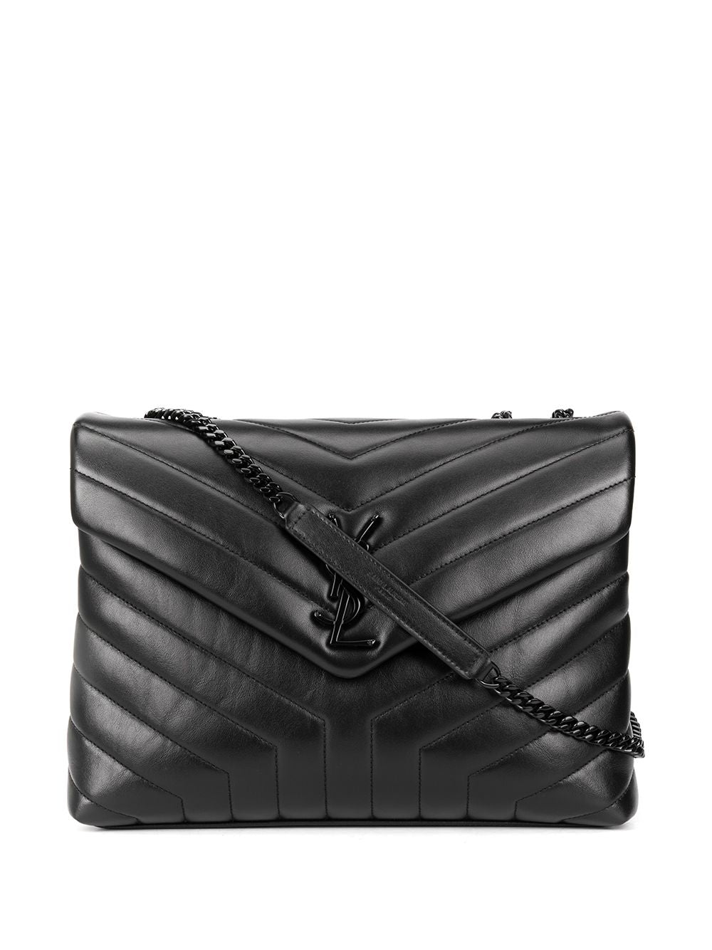 SAINT LAURENT Loulou Mini Quilted Crossbody in Black