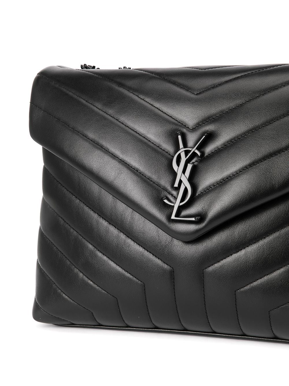 SAINT LAURENT Loulou Mini Quilted Crossbody in Black