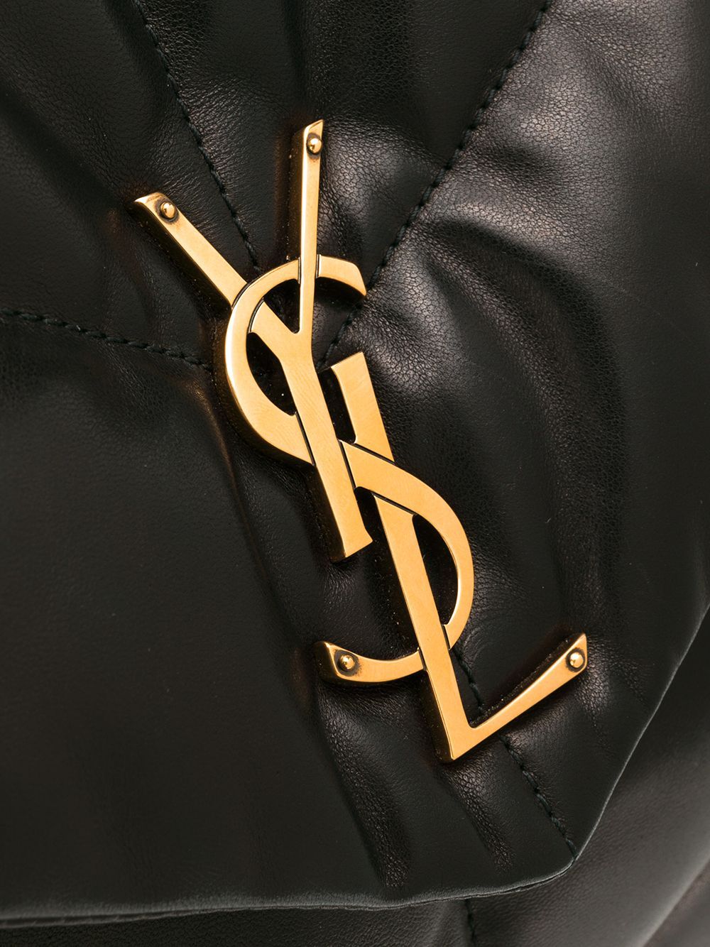 SAINT LAURENT Black Monogram Puffer Shoulder Handbag