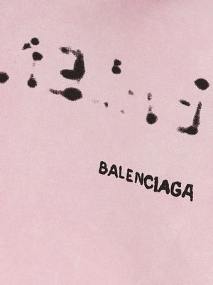 BALENCIAGA Washed-Out Oversize Pink Sweatshirt for Women