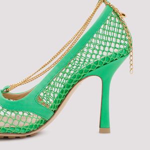 BOTTEGA VENETA Green Leather Pumps for Women - FW2024 Collection