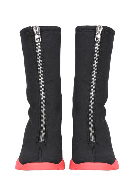 ALEXANDER McQUEEN Slim Tread Boots with Enameled Leather Heel 8.5 C