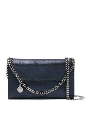 STELLA MCCARTNEY Elegant Mini Crossbody Bag in Navy Blue with Silver Accents