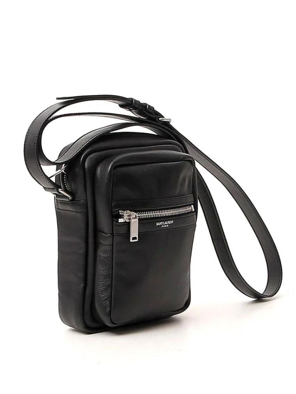 SAINT LAURENT Luxury Mini Black Lamb Leather Handbag