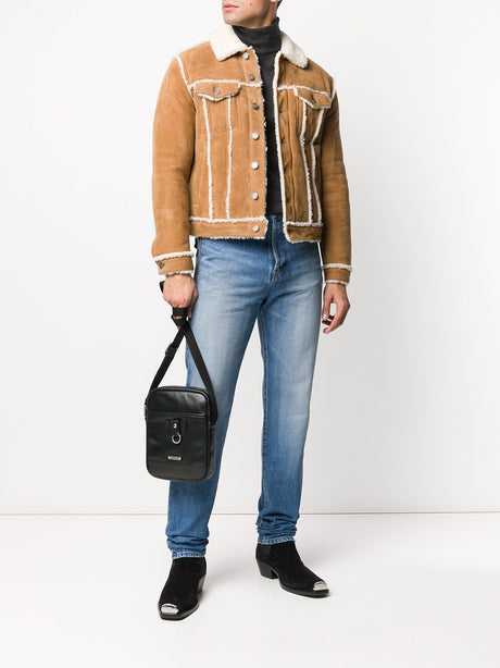 Luxurious Shearling Denim Jacket for Men