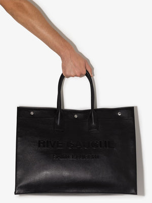 Stylish Black Rive Gauche Print Tote Bag - FW23 Collection