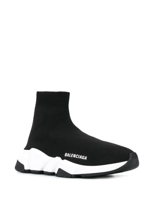 BALENCIAGA รองเท้าผ้าใบส้นแอลมอนด์สีดำสำหรับผู้หญิง - คอลเลกชัน SS24