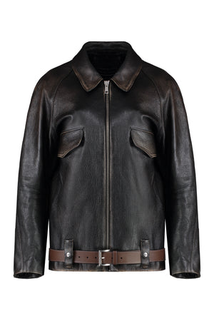 PRADA Elegant Vintage-Style Leather Jacket