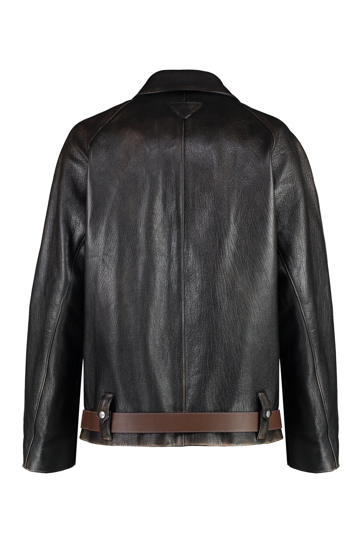 PRADA Elegant Vintage-Style Leather Jacket