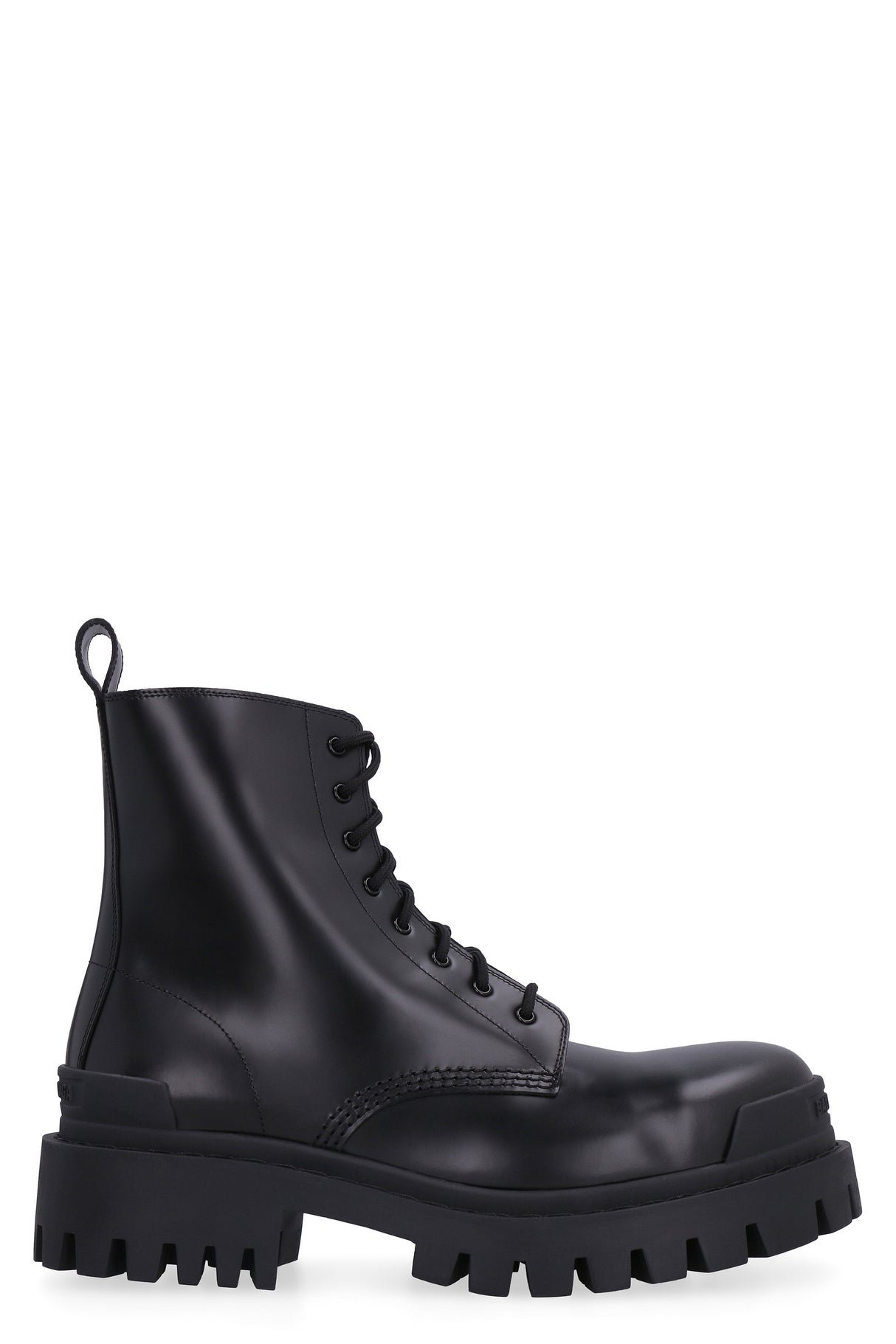 BALENCIAGA Stylish Black Leather Combat Boots for Women