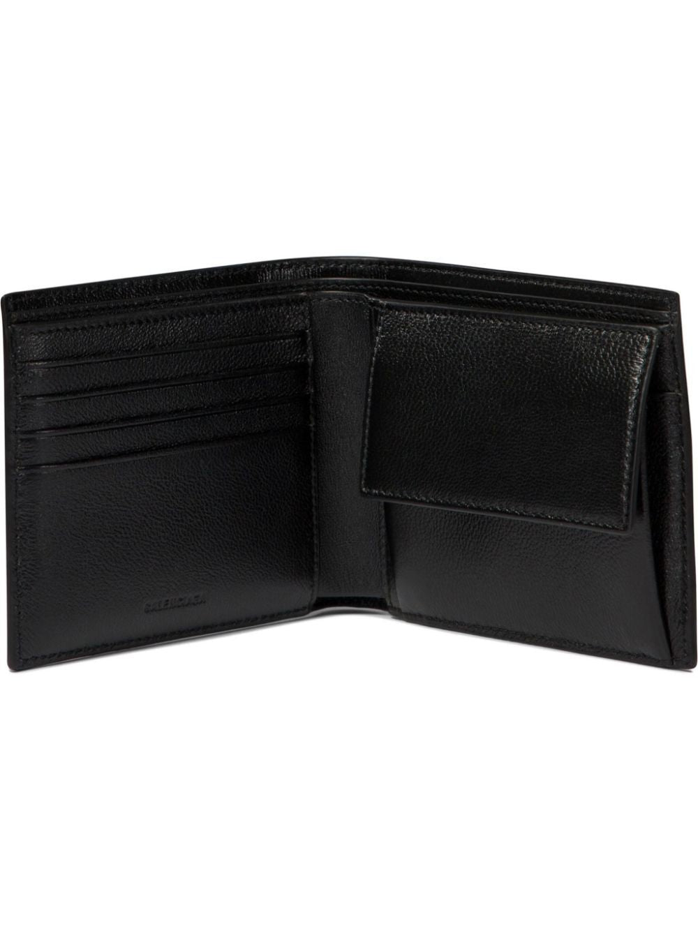 BALENCIAGA Luxury Grained Leather Bi-fold Wallet with Logo Emblem