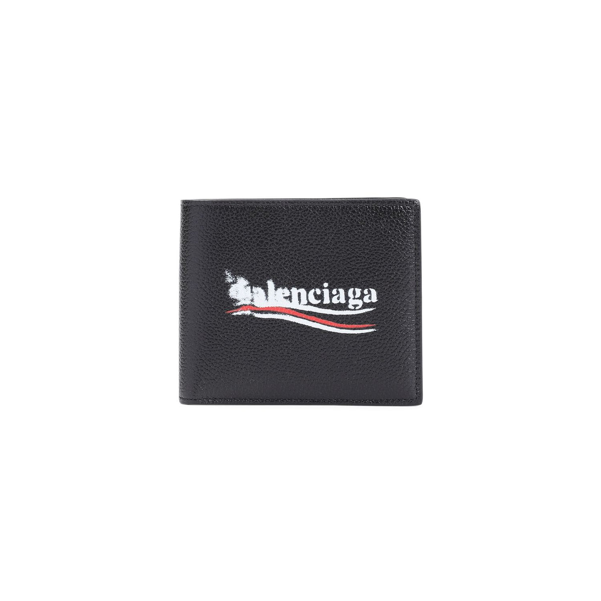 BALENCIAGA Luxury Mini Square Leather Wallet 4.3 x 3.7 x 0.4 inches