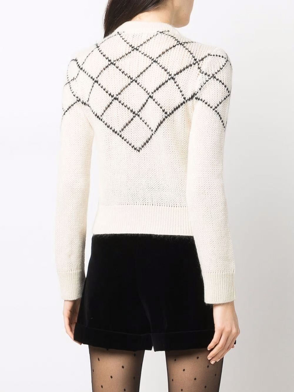 SAINT LAURENT Cozy Jacquard Knit Sweater for Women - FW21 Collection