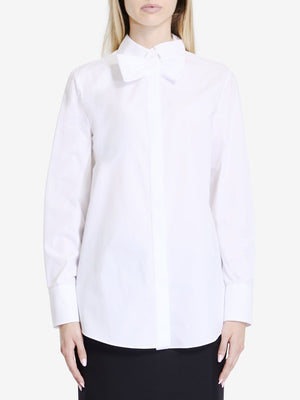 VALENTINO GARAVANI Elegant White Cotton Shirt with Bow Collar