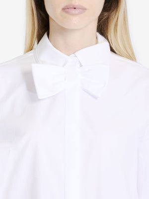 VALENTINO GARAVANI Elegant White Cotton Shirt with Bow Collar