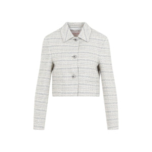 VALENTINO Elegant White Tweed Jacket