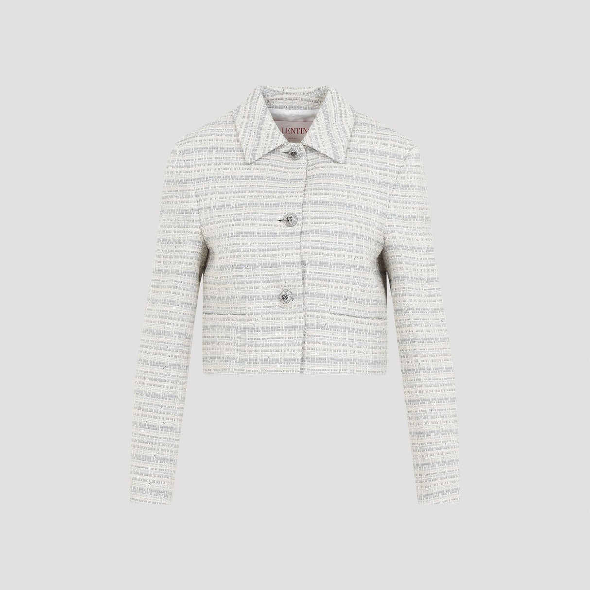 VALENTINO Elegant White Tweed Jacket