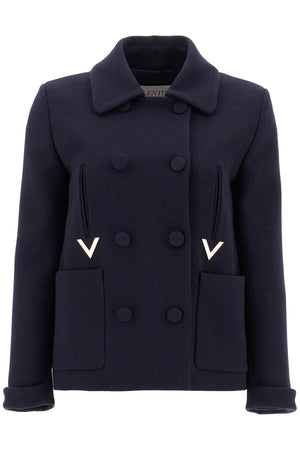 VALENTINO GARAVANI Elegant Double Crepe Wool-Blend Jacket