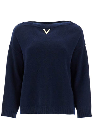 VALENTINO GARAVANI Oversized Cashmere Pullover with Gold Detail