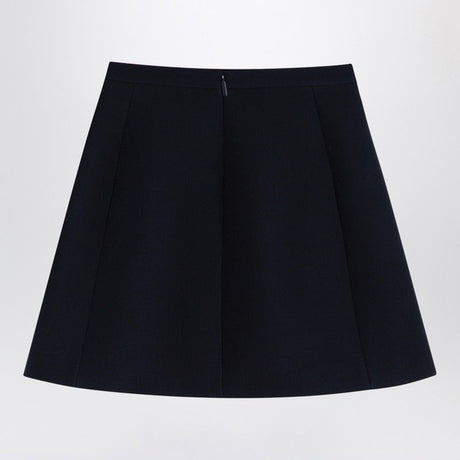 VALENTINO Elegant Navy Mini Skirt with VLogo Waistband