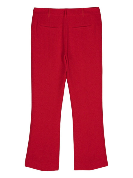 VALENTINO Cardinal Red Silk Flare Trousers