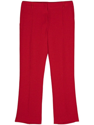 VALENTINO Cardinal Red Silk Flare Trousers