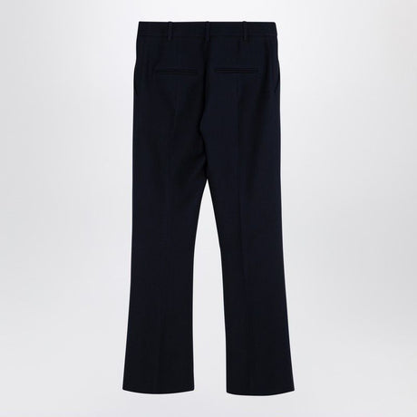 VALENTINO Navy Blue Silk Blend Tailored Trousers