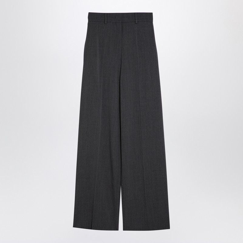 VALENTINO Elegant Grey Wide-Leg Wool Trousers