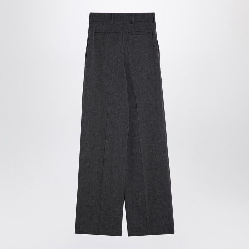 VALENTINO Elegant Grey Wide-Leg Wool Trousers