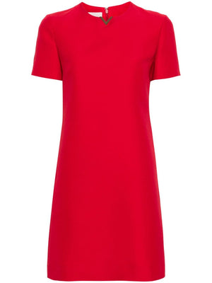 VALENTINO Chic Red Wool-Silk Mini Dress