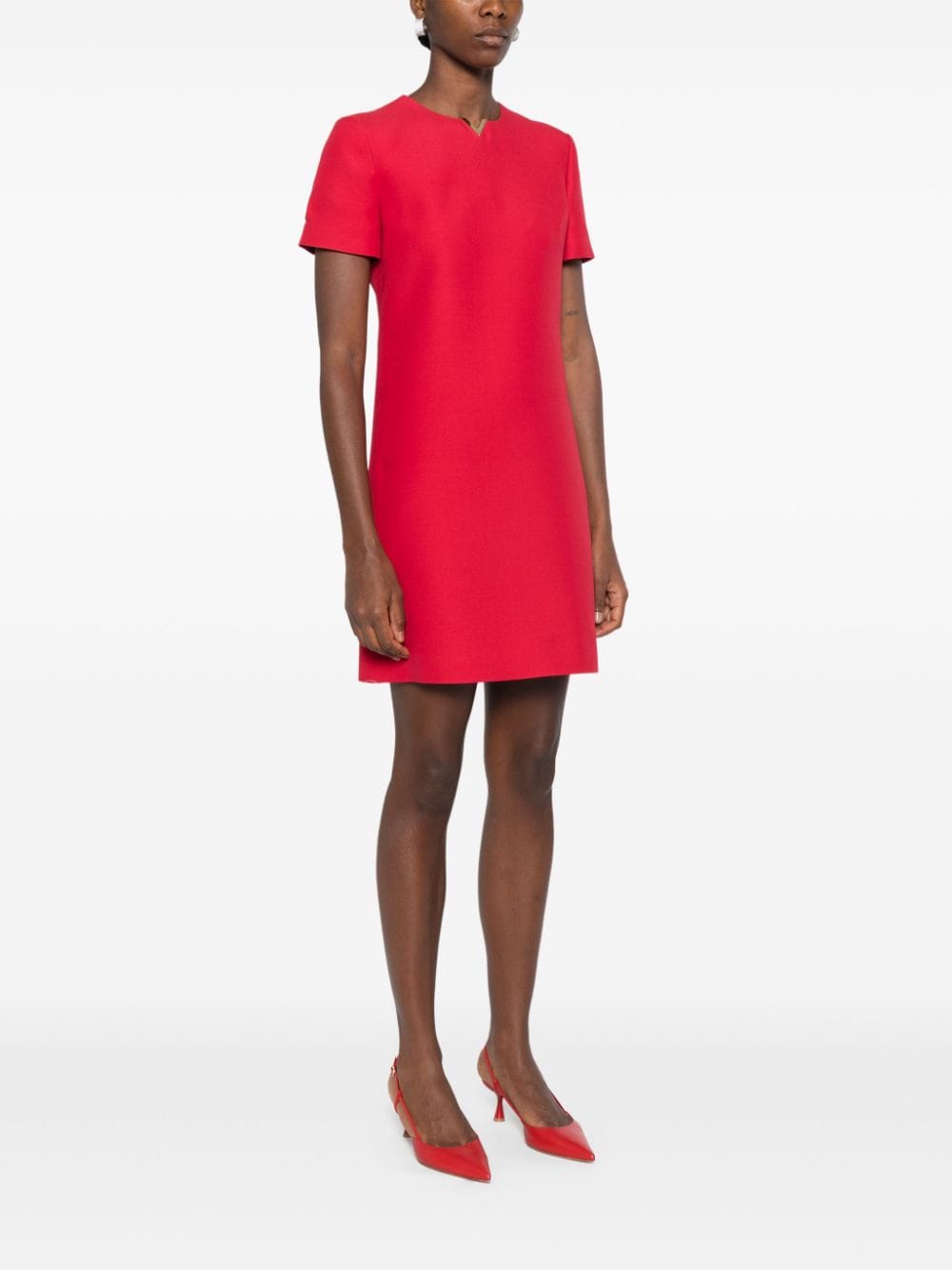 VALENTINO Chic Red Wool-Silk Mini Dress