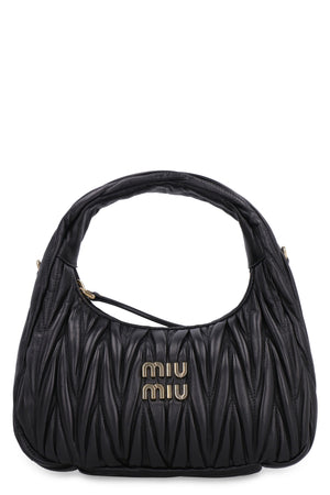 レザーMIU WANDER MATELASSÉ Hobo Handbag