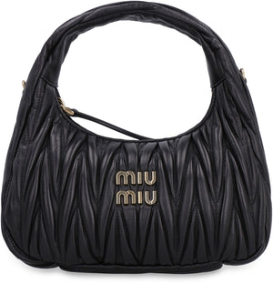 レザーMIU WANDER MATELASSÉ Hobo Handbag